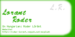 lorant roder business card